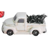 White Truck with Lighted Headlights, H6.3cm
